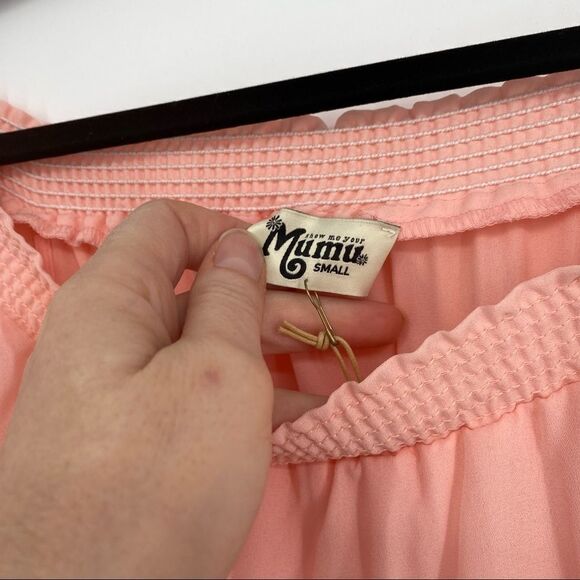 NWT Show Me Your Mumu Frosty Pink Hacienda Maxi Dress NWT Small off shoulder - Picture 7 of 11